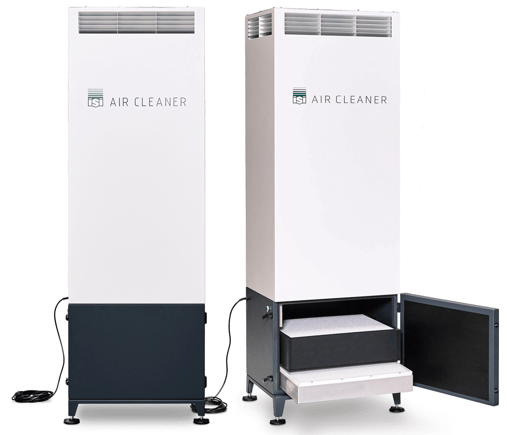Virenfilter ISI AIR CLEANER | Luftfilter gegen bakterielle Belastung, Hausstäube, Feinstäube und Pollen. Ideal für öffentliche Einrichtungen und Veranstaltungsräume. | Luftleistung: 1600 m³/h | Die Luftleistung ist für Räume bis 160 m² ausreichend.